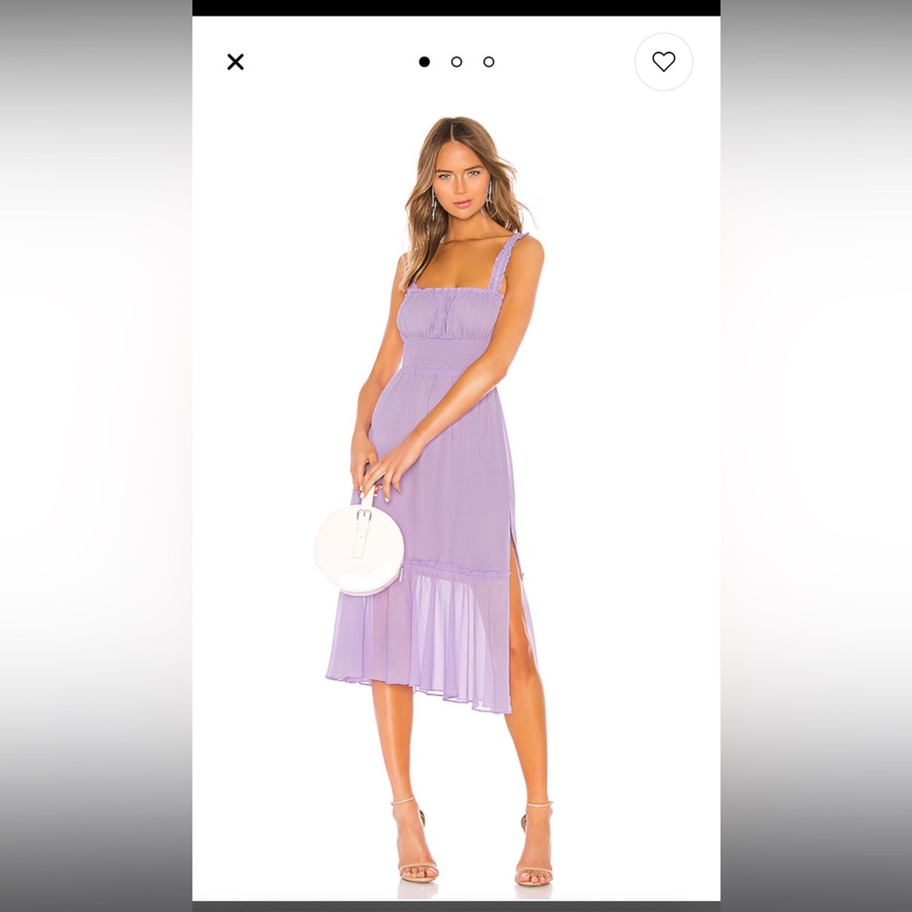 Arden midi dress in lilac purple